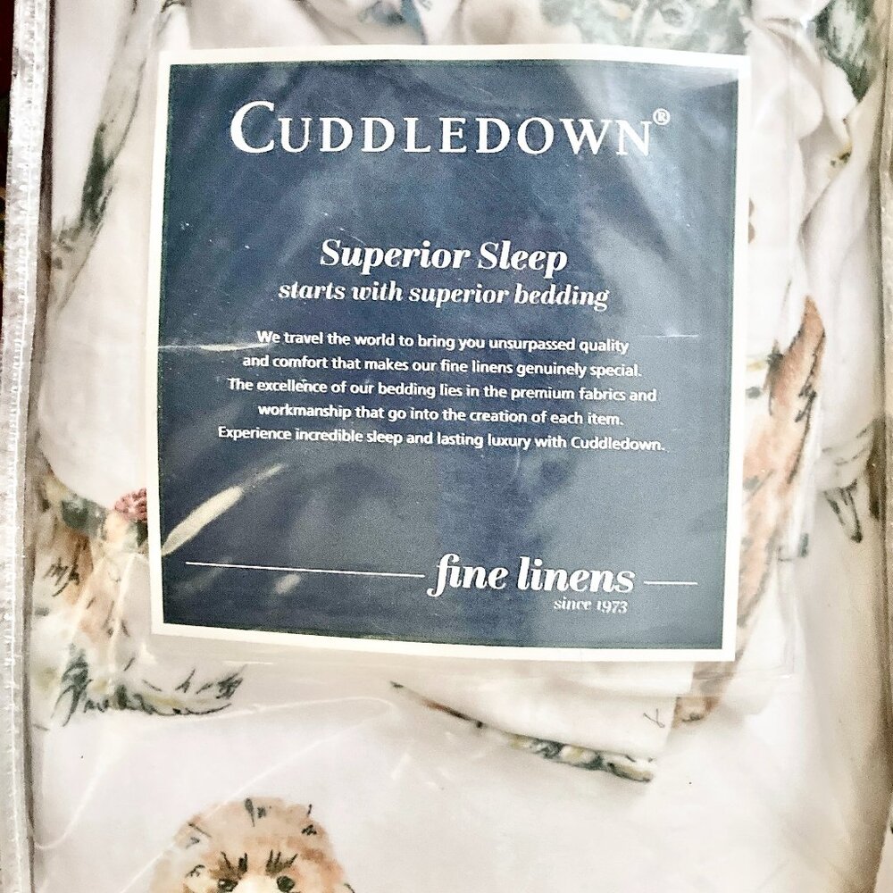 NWT Cuddledown FULL FITTED Sheet+2 PILLOWCASES Flannel DOGS COTTON Playful Pups
